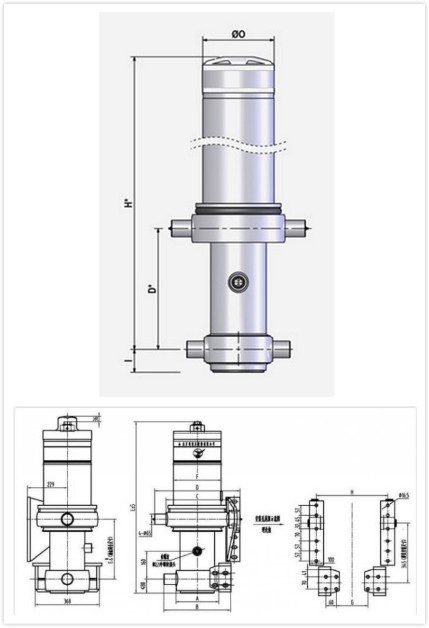 Cilindro idraulico a semplice effetto idraulico di ARIETE dei multi scaricatori telescopici della fase